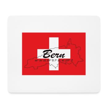 Bern - Hauptstadt mit GPS-Koordinaten & Flagge - Mousepad (Querformat) - Weiß - Vorne