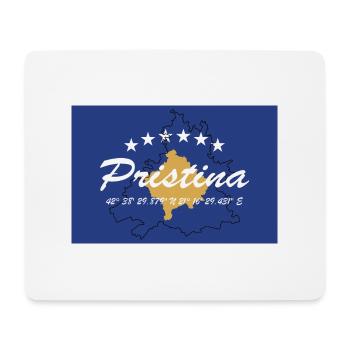 Pristina - Hauptstadt mit GPS & Flagge - Mousepad (Querformat) - Weiß - Vorne