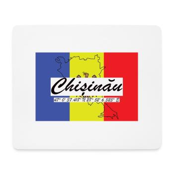 Chisinau - Hauptstadt mit GPS & Flagge - Mousepad (Querformat) - Weiß - Vorne
