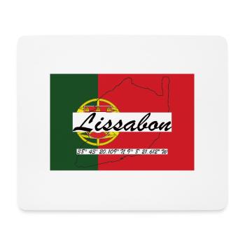 Lissabon - Hauptstadt mit GPS & Flagge - Mousepad (Querformat) - Weiß - Vorne