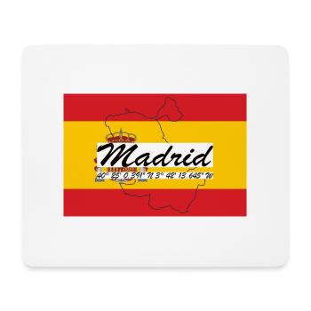 Madrid - Hauptstadt mit GPS & Flagge - Mousepad (Querformat) - Weiß - Vorne