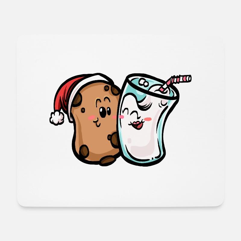 Cookie & Milk - Mousepad (Querformat) - Weiß