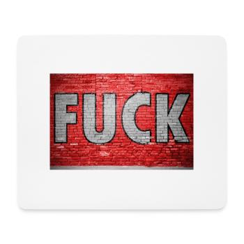 Fuck Brick Wall Graffiti - Mouse Pad (horizontal) - white - Front