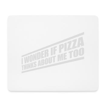 pizza thinks about me - Mousepad (Querformat) - Weiß - Vorne