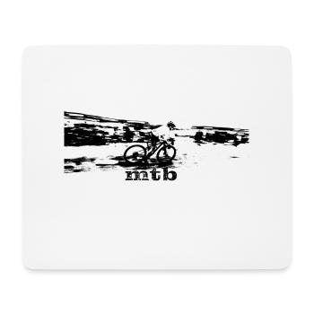 MTB Downhill Mountainbike - Mousepad (Querformat) - Weiß - Vorne