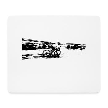 Mountainbike - Mousepad (Querformat) - Weiß - Vorne