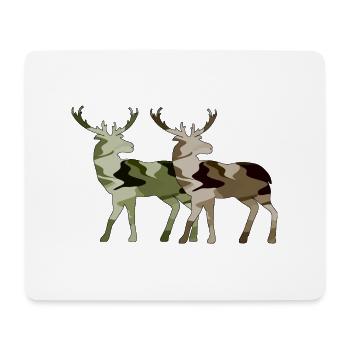 Cerf - Tapis de souris (format paysage) - blanc - Devant
