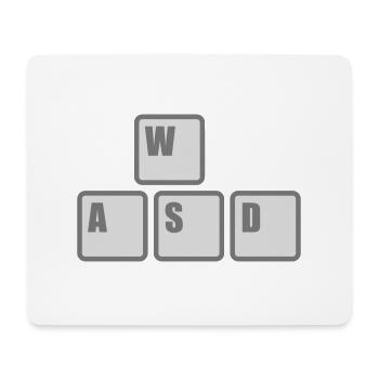 Computer WASD Keyboard Keys - Mouse Pad (horizontal) - white - Front
