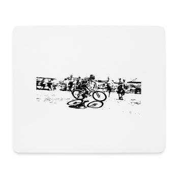 vtt mtb downhill - Tapis de souris (format paysage) - blanc - Devant