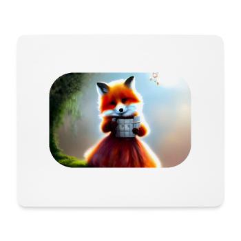 Fuchs im Kleid Füchsin - Mousepad (Querformat) - Weiß - Vorne