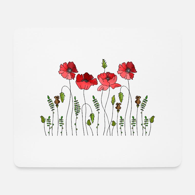 Blumen - Mousepad (Querformat) - Weiß