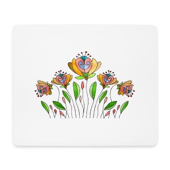 Fleur - Tapis de souris (format paysage) - blanc - Devant