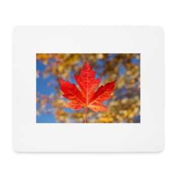 Rotes Ahornblatt - Mousepad (Querformat) - Weiß - Vorne