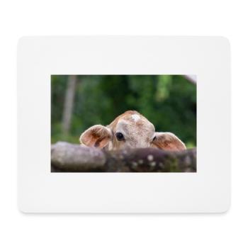Das kleine Kalb hinter der Barriere - Mousepad (Querformat) - Weiß - Vorne