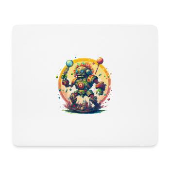 Crazy Inca robot - Mouse Pad (horizontal) - white - Front
