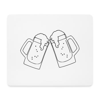 Bier Zeichnung Party Feiern schwarz - Mousepad (Querformat) - Weiß - Vorne