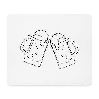 Bier Zeichnung Party Feiern schwarz - Mousepad (Querformat) - Weiß - Vorne