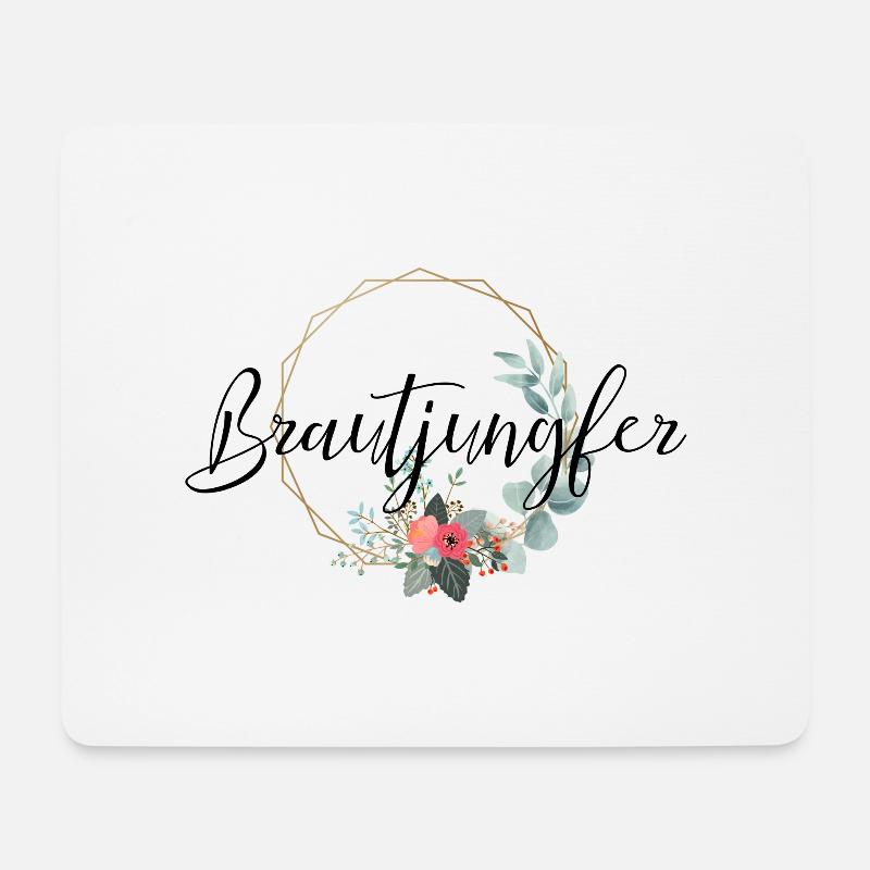 Brautjungfer Schriftzug für JGA / Hochzeit - Mousepad (Querformat) - Weiß
