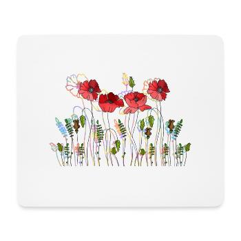 Blumen - Mousepad (Querformat) - Weiß - Vorne