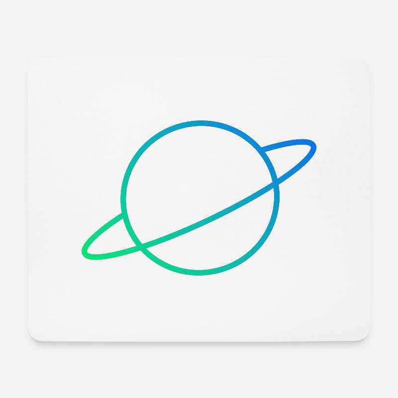 Planet Blau-Grün - Mousepad (Querformat) - Weiß