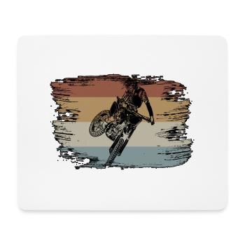 Retro Graphic Dirt Biker Motorcycle Enduro Motocro - Mousepad (Querformat) - Weiß - Vorne