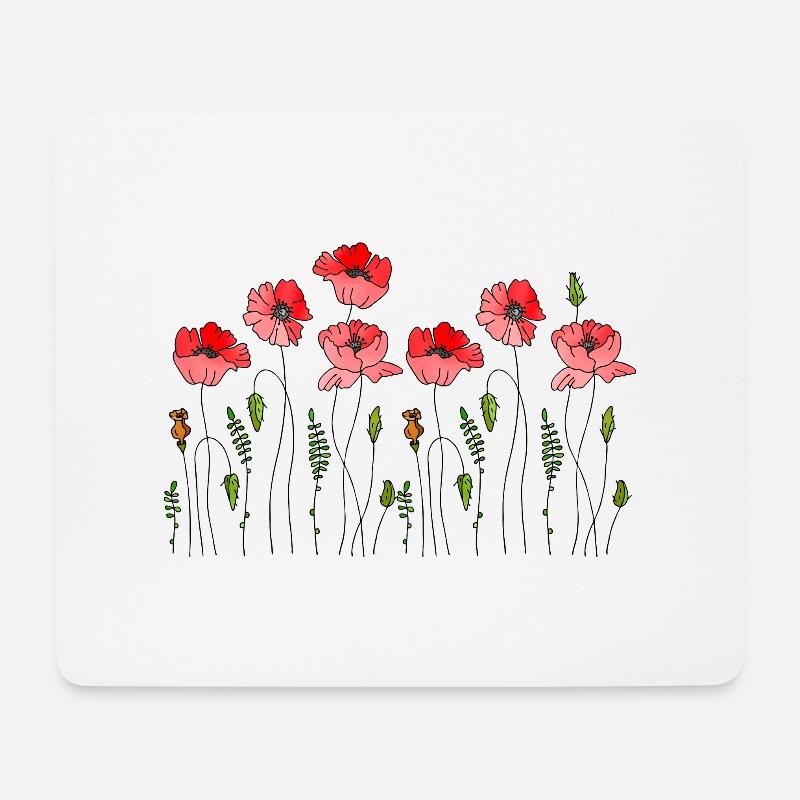 Blumen - Mousepad (Querformat) - Weiß