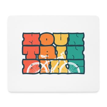 Mountainbike, Schotter, Leidenschaft fürs Radfahren, Radfahrer - Mousepad (Querformat) - Weiß - Vorne