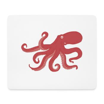 Poulpe - calmar - Tapis de souris (format paysage) - blanc - Devant