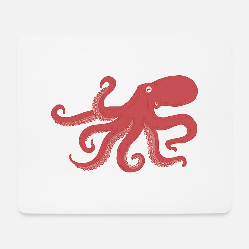 Oktopus - Tintenfisch - Mousepad (Querformat) - Weiß