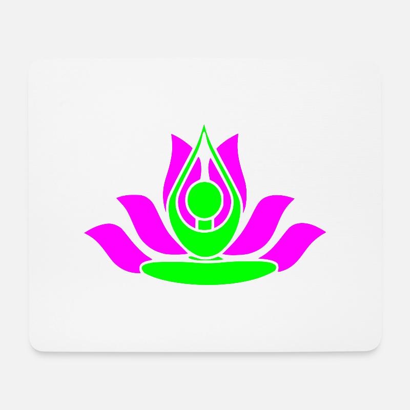 Namaste - Lotusblume - Mousepad (Querformat) - Weiß