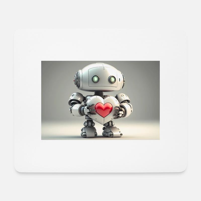 Ami robot chaleureux - Tapis de souris (format paysage) - blanc
