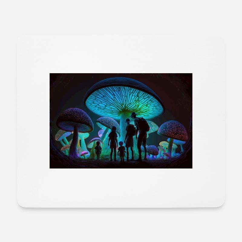 Mushrooms city - Mouse Pad (horizontal) - white