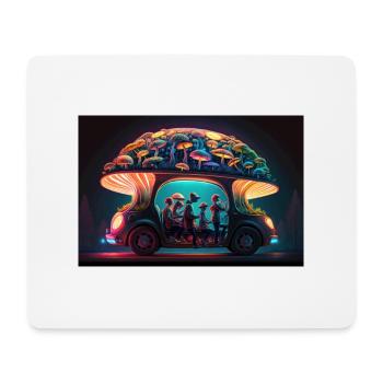 Pilz-Auto - Mousepad (Querformat) - Weiß - Vorne