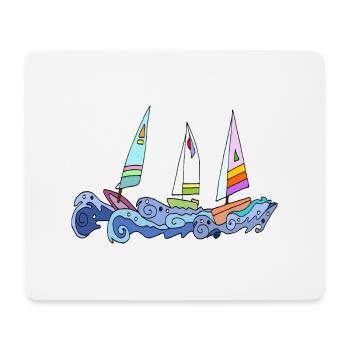 Voilier - Tapis de souris (format paysage) - blanc - Devant