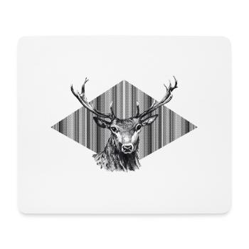 Cerf - Tapis de souris (format paysage) - blanc - Devant