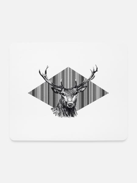 Hirsch - Mousepad (Querformat) - Weiß