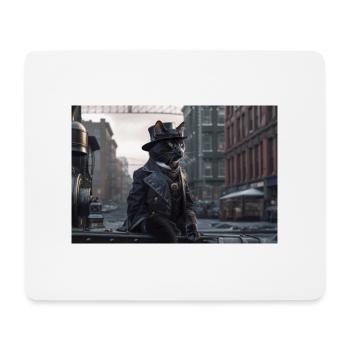 Chat Noir7 - Tapis de souris (format paysage) - blanc - Devant