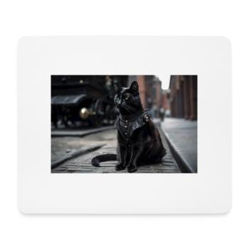 Chat noir4 - Tapis de souris (format paysage) - blanc - Devant
