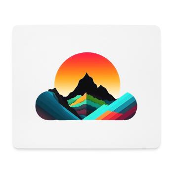Mountain Landscape Geometric Art - Mouse Pad (horizontal) - white - Front