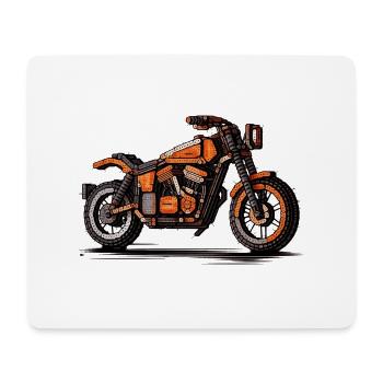 Motorcycle as a classic car in 16-bit graphics - Mouse Pad (horizontal) - white - Front
