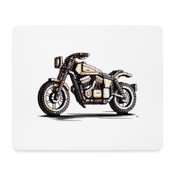 Moto comme voiture classique deux-roues en 16 bits - Tapis de souris (format paysage) - blanc - Devant