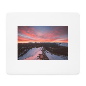 Lever de soleil alpin sur les montagnes Agrafa - Tapis de souris (format paysage) - blanc - Devant