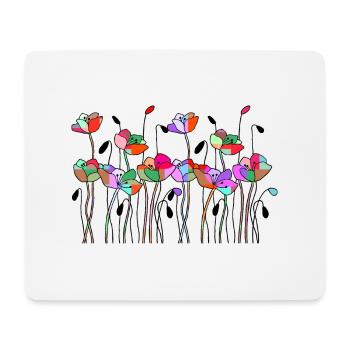 Fleur - Tapis de souris (format paysage) - blanc - Devant