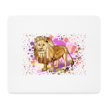 Lion - Tapis de souris (format paysage) - blanc - Devant