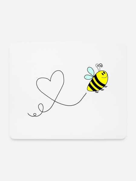 biene comic love 3 - Mousepad (Querformat) - Weiß