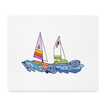 Segelboote - Mousepad (Querformat) - Weiß - Vorne