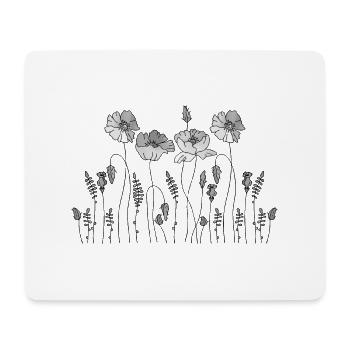 Fleur - Tapis de souris (format paysage) - blanc - Devant