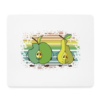 Apfel und Birne - Mousepad (Querformat) - Weiß - Vorne
