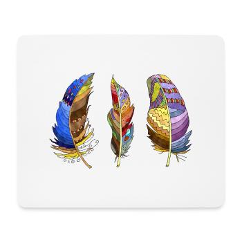 Feder - Mousepad (Querformat) - Weiß - Vorne