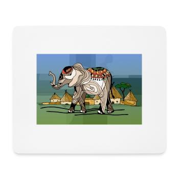 Elefant - Mousepad (Querformat) - Weiß - Vorne